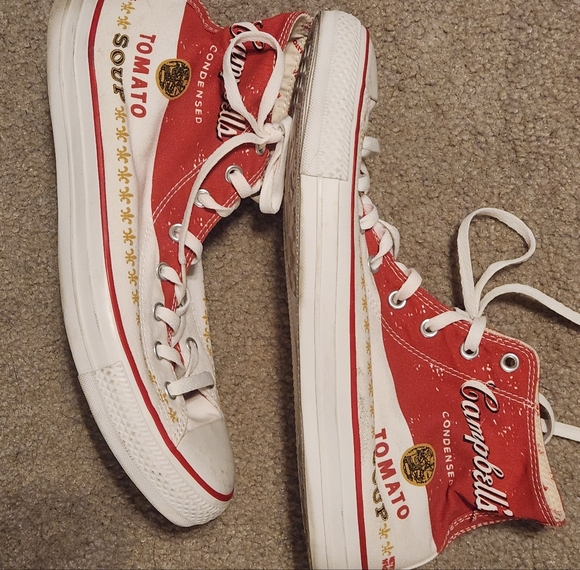 Campbell's Tomato Soup High-Top Converse Sneakers 13 Mens - Picture 3 of 5